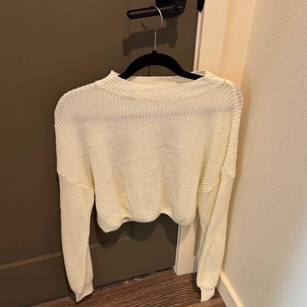 SHEIN Cream Crew Neck Sweater
